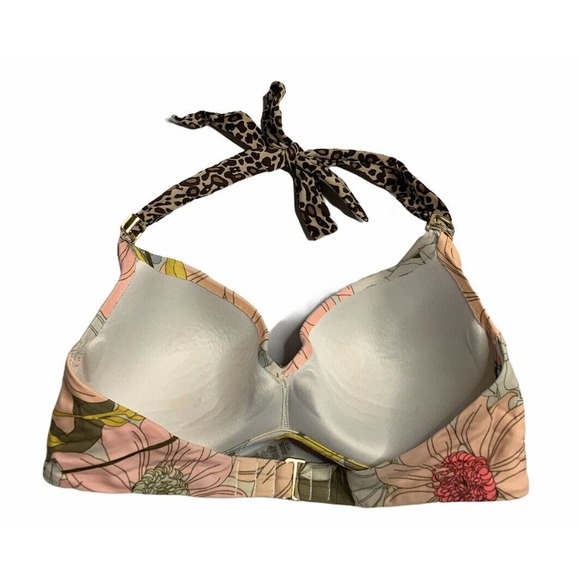 Victoria’s Secret Womens Bikini Swim Push-Up Padded Top Animal Print Floral 32C - Picture 6 of 8